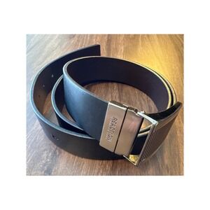 Kenneth Cole Reaction Mens Reversible Belt Black Brown Silver Buckle Size 40